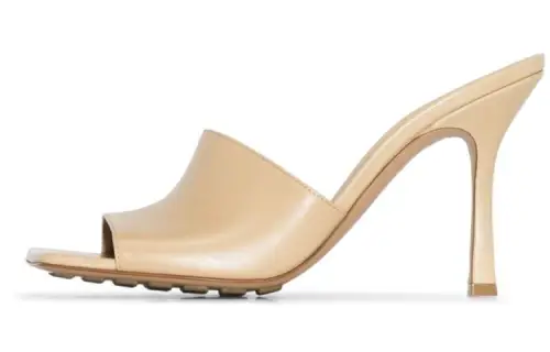 Bottega Veneta Stretch Nappa Slim Heel High Heels 9cm Women's Apricot