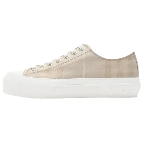 Burberry Check Low top Skateboard Shoes Women's Beige
