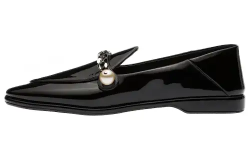 MIU MIU Patent Leather Casual Shoes Women's Black