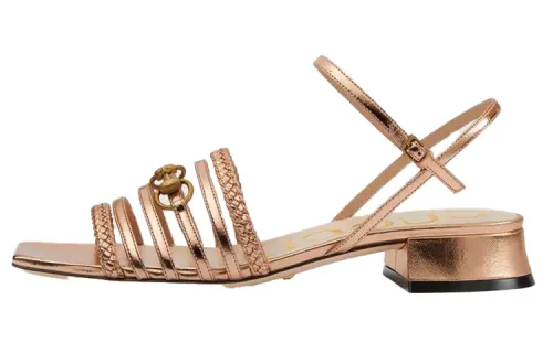 GUCCI Leather Fashion Sandal Women's Rose Gold