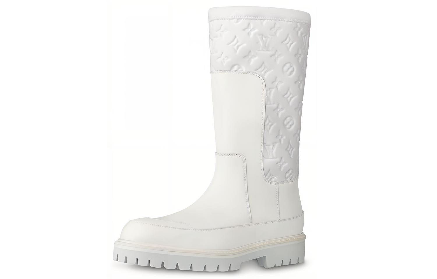 LOUIS VUITTON Laureate Knee high Boots Men's White