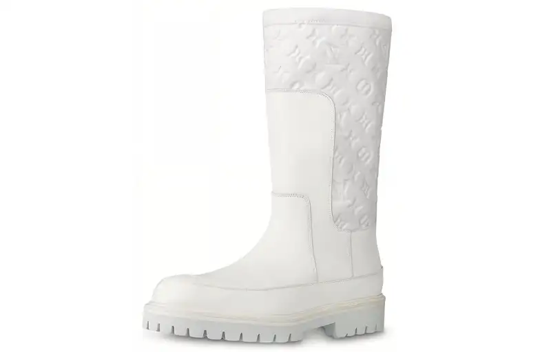 LOUIS VUITTON Laureate Knee high Boots Men's White