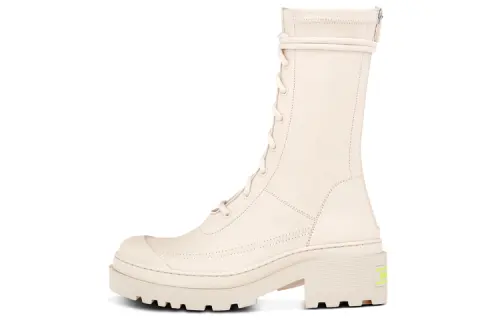 DIOR Arcade Leather Abrasion Resistant Knee high Boots Women's White