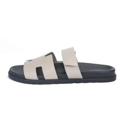 HERMES Chypre Slide Slippers Men's Beige