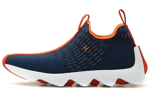 HERMES Eclair Fabric Low top Casual Shoes Men's Marine Blue