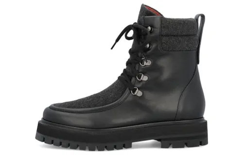 Loro Piana Leather Ankle Boots Women's Black