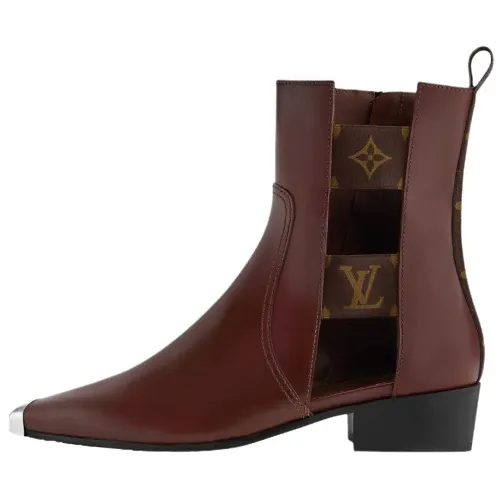LOUIS VUITTON Devon Ankle Boots 3cm Women's Brown