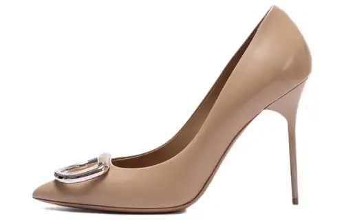 Burberry Leather Slim Heel High Heels Women's Pink