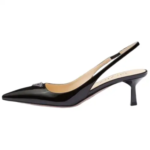 PRADA Patent Leather Slim Heel High Heels 5.5cm Women's Black