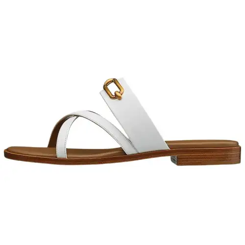 HERMES Claire Slide Slippers Women's White