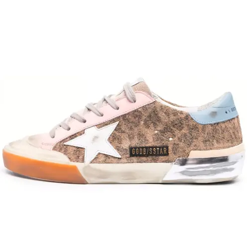 Golden Goose Super Star Low top Stylish Skateboarding Shoes Women's Brown Beige