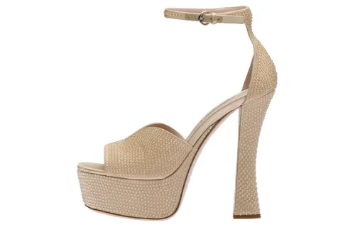 MIU MIU One Strap Sandals Women's Sandy Beige