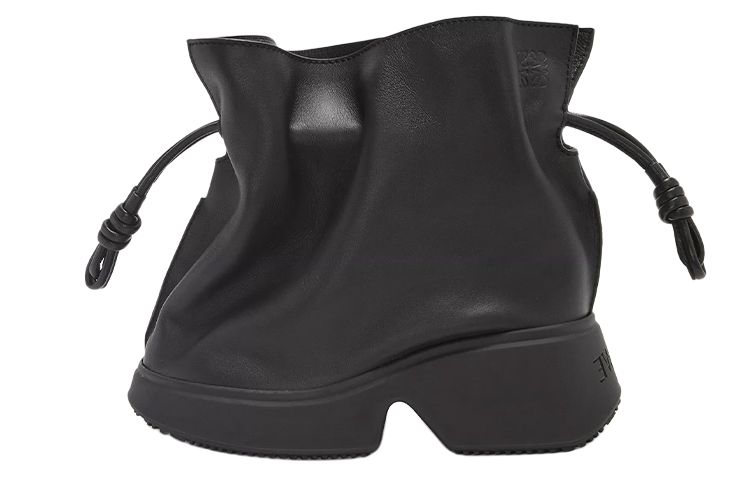 LOEWE Flamenco Suede Ankle Boots Women's Black