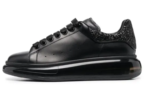 Alexander McQueen Oversized Sneaker Cow Leather Low top Casual Shoes Men's Black