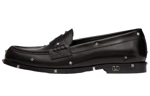 Valentino Aristopunk Stud Calfskin Loafer 'Black'