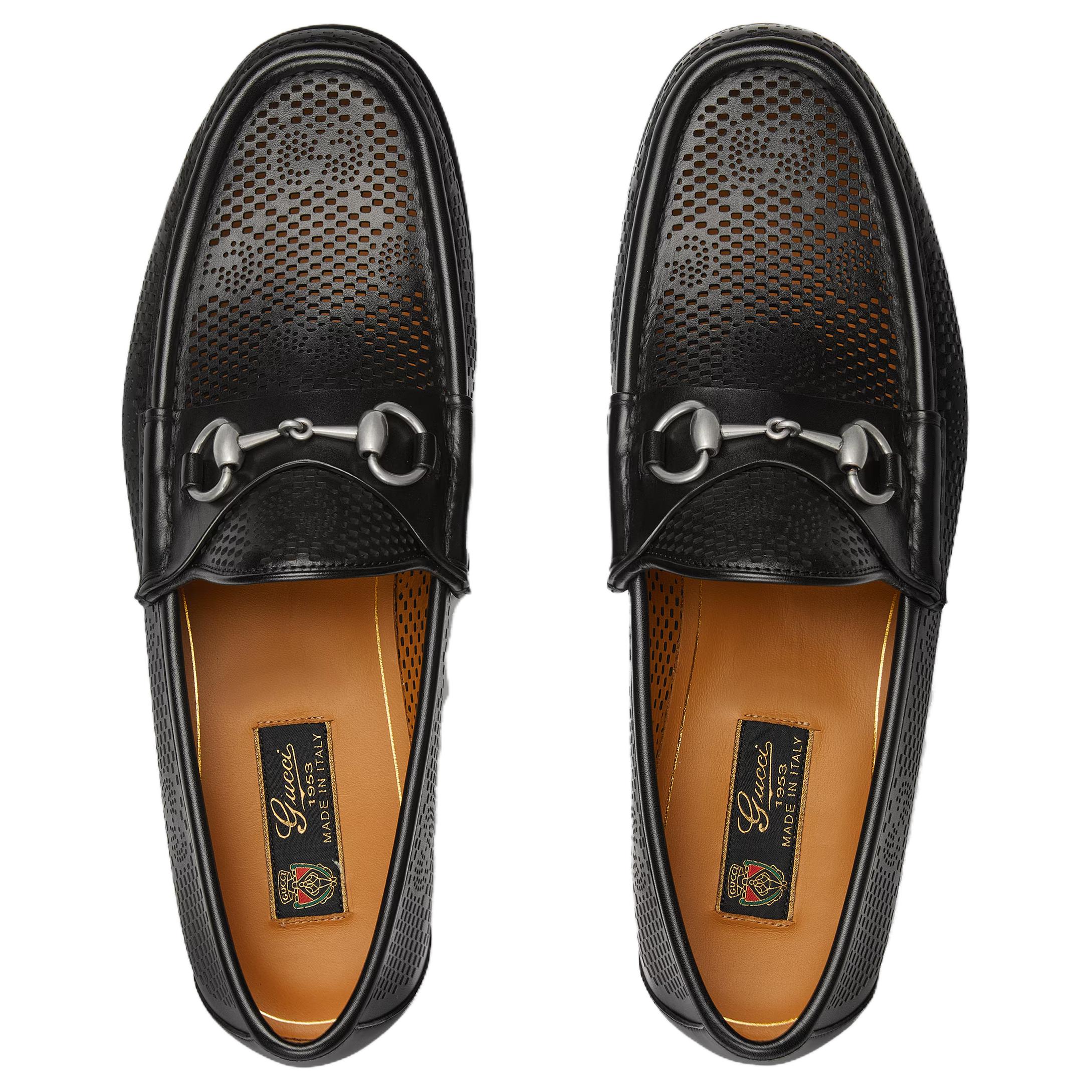 GUCCI Horsebit 1953 Leather Loafers Men's Black