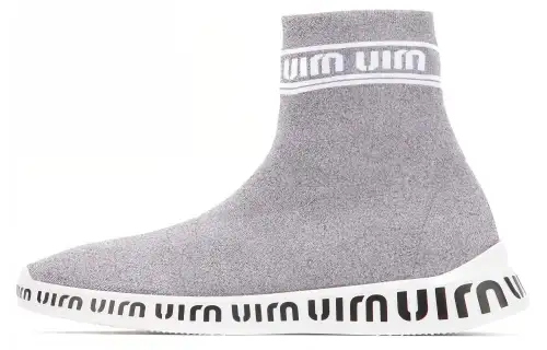 MIU MIU High top Casual Shoes Women's Silver Gray