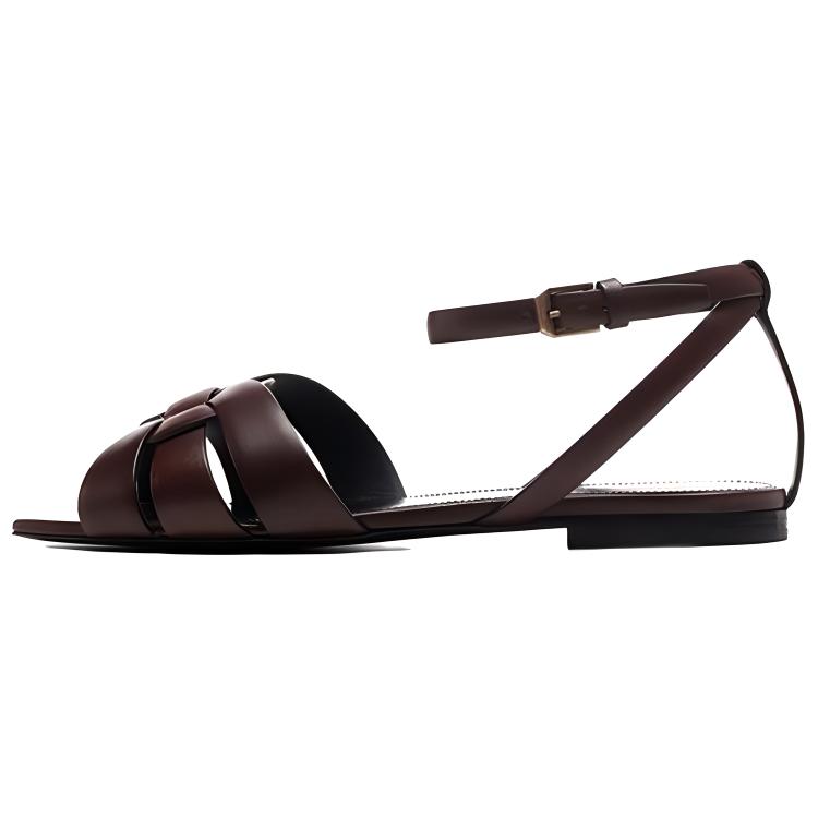 SAINT LAURENT Tribute One Strap Sandals Women's Brown