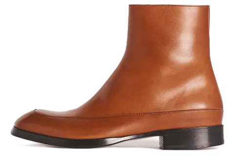 THE ROW Leather Casual Ankle Boots Men's Brown
