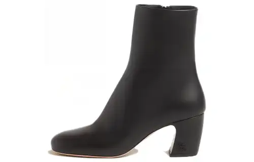 MIU MIU Leather Ankle Boots 6.5cm Women's Black