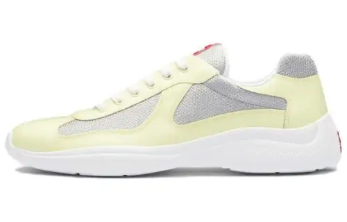 PRADA America's Cup Low top Casual Shoes Men's Silver Yellow