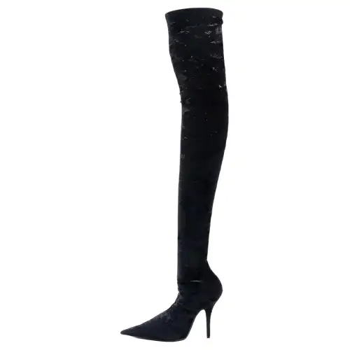 Balenciaga Knife Knee High Boots 11.5cm Women's Black