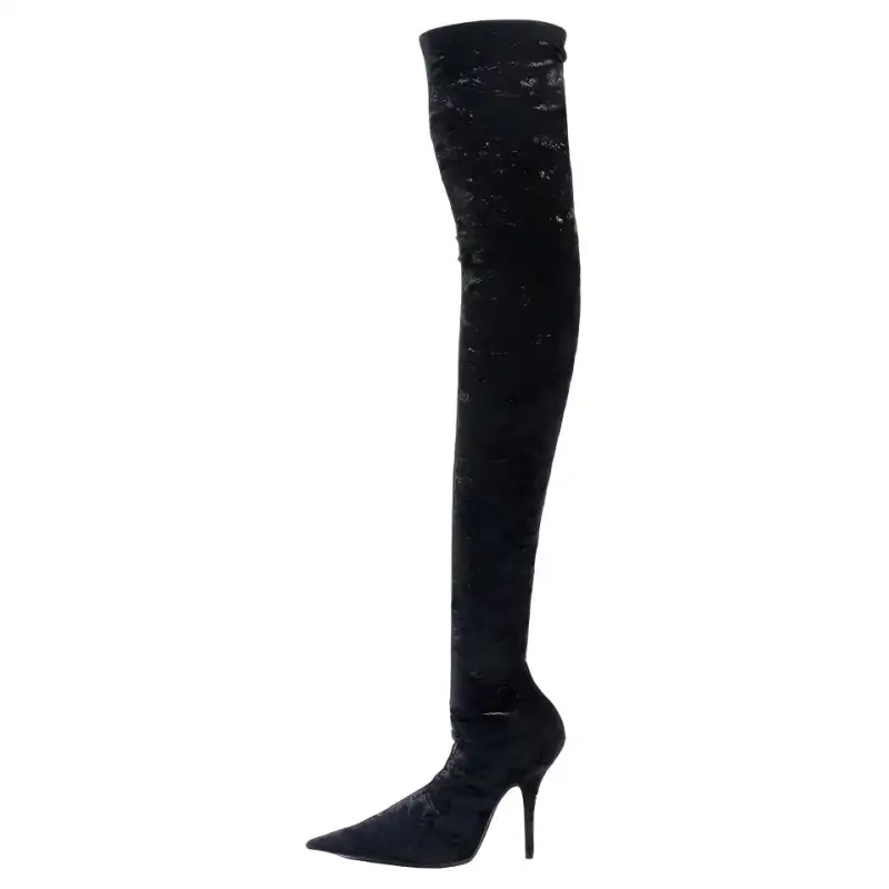 Balenciaga Knife Knee High Boots 11.5cm Women's Black