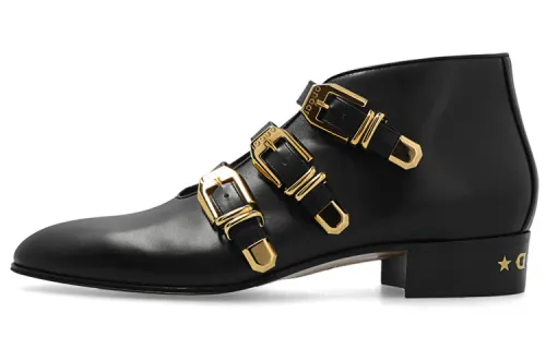 GUCCI Leather Ankle Boots Women's Black