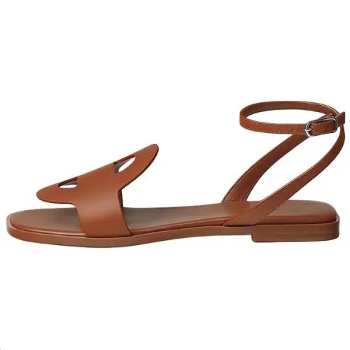 HERMES One Strap Sandals Women's Brown