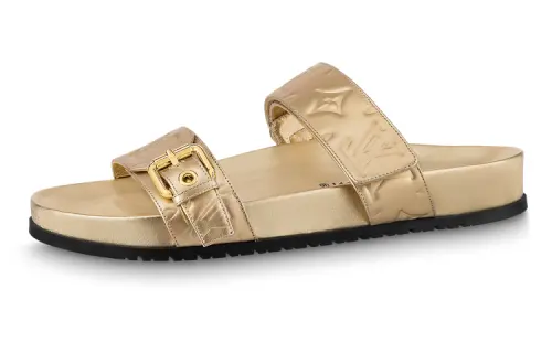 LOUIS VUITTON Bom Dia Stylish Sandal Women's Gold