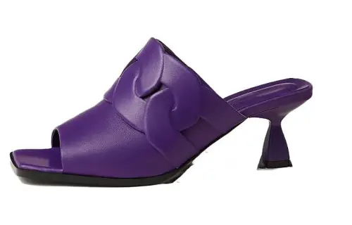 HERMES Hanna Slide Slippers Women's Purple