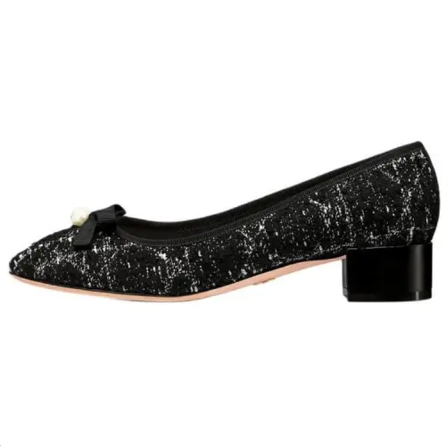 DIOR Chunky Heel High Heels 3cm Women's Black