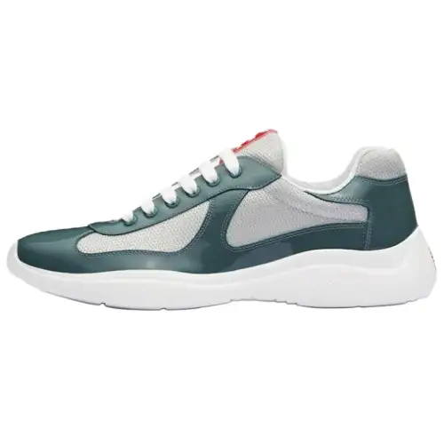 PRADA America's Cup Low top Casual Shoes Men's Silver Green