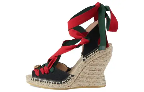 GUCCI One Strap Sandals Women's Black Green Red