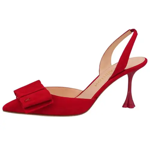 LOUIS VUITTON Blossom Slim Heel High Heels 7.5cm Women's Red