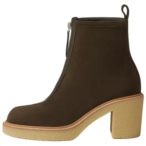 HERMES Kelly Calfskin Ankle Boots 5.5cm Women's Dark Umber