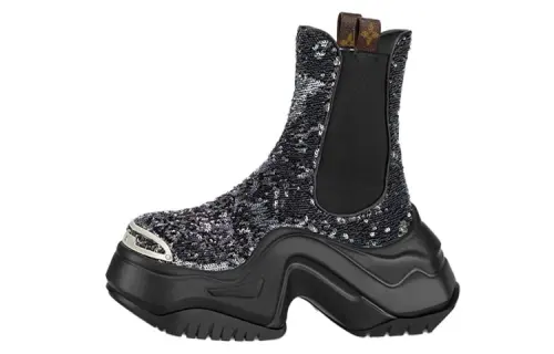 LOUIS VUITTON Archlight 2.0 Platform Short Chelsea Boots Women's Black