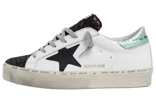 Golden Goose Hi Star Cow Leather Stylish Skateboarding Shoes Women's White Distressed