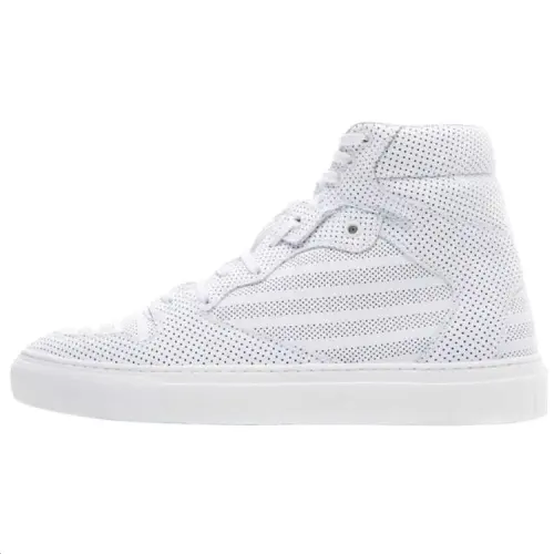 Balenciaga Monochrome Leather High top Skateboard Shoes Men's White