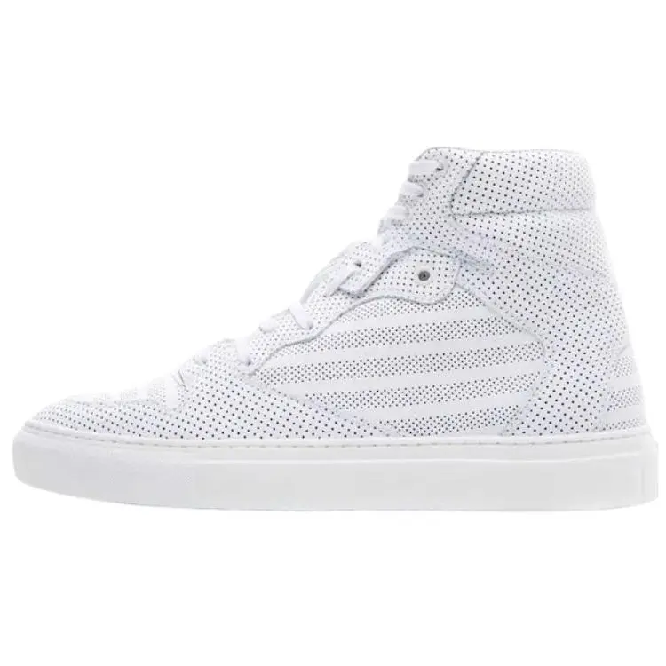 Balenciaga Monochrome Leather High top Skateboard Shoes Men's White