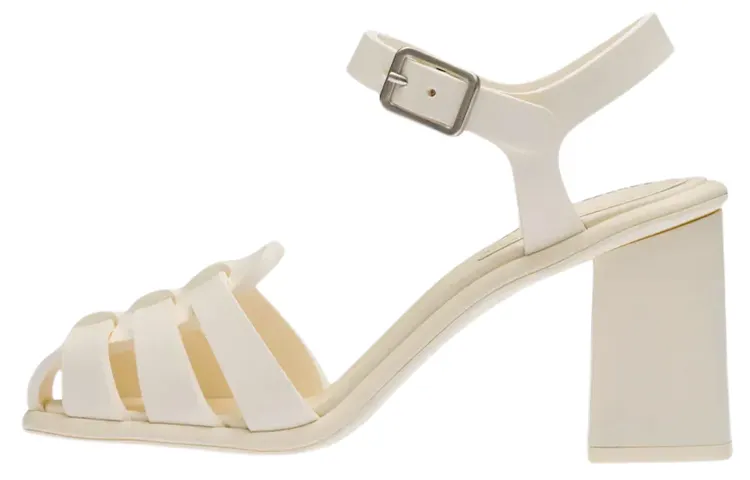 MIU MIU Classic And Versatile Roman Sandals Women's Ivory White