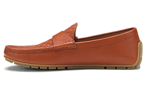 GUCCI Leather Casual Shoes Men's Dark Orange