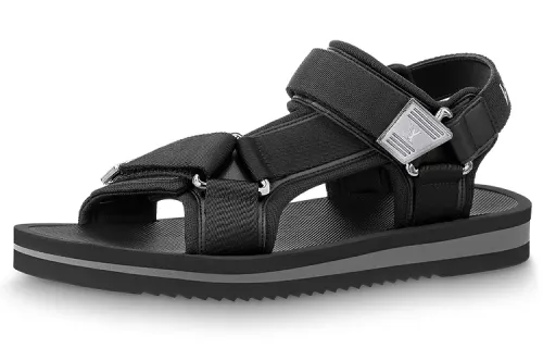 LOUIS VUITTON Panama Fashion Sandal Men's Black