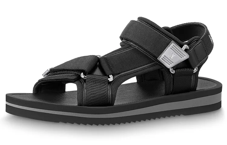 LOUIS VUITTON Panama Fashion Sandal Men's Black