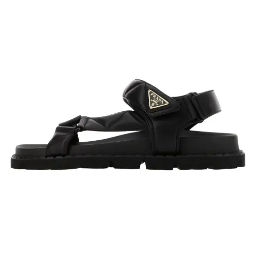 PRADA Triangle One Strap Sandals Women's Black