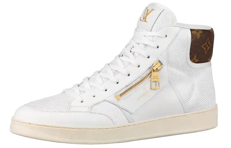 LOUIS VUITTON Rivoli MONOGRAM High top Canvas Shoes Men's White