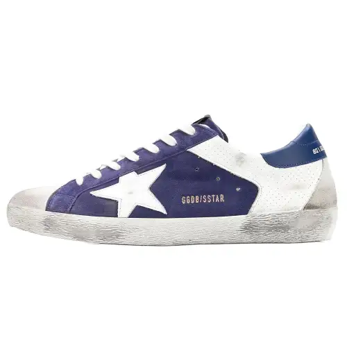 Golden Goose Super Star Stylish Skateboarding Shoes Men's Blue White