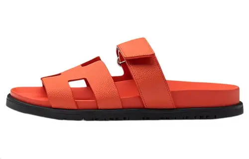 HERMES Chypre Slide Slippers Men's Orange