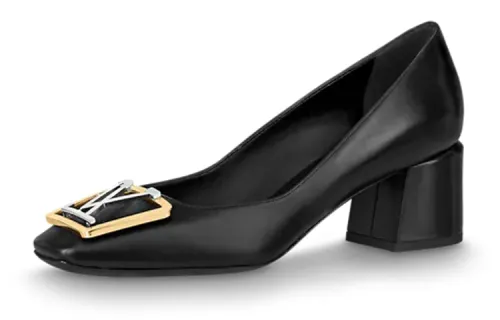 LOUIS VUITTON Madeleine Chunky Heel High Heels Women's Black