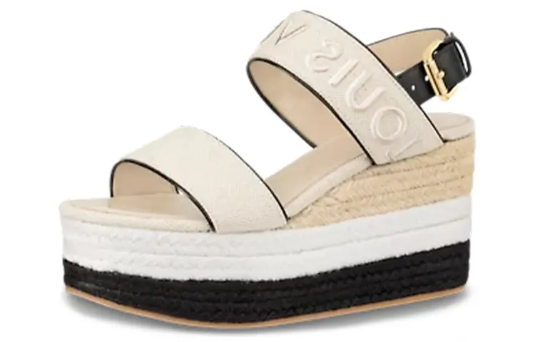 LOUIS VUITTON One Strap Sandals Women's Beige